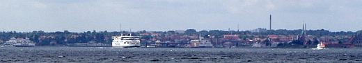 Helsingör gefotografeerd vanuit Helsingborg