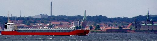 Helsingör gefotografeerd vanuit Helsingborg