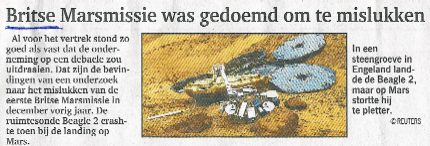 Het Nieuwsblad over de Beagle in 2004