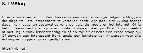 Vermelding LVBlog in T-Zine