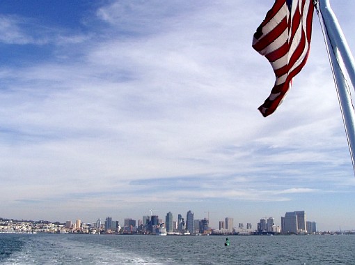 San Diego skyline from the sea